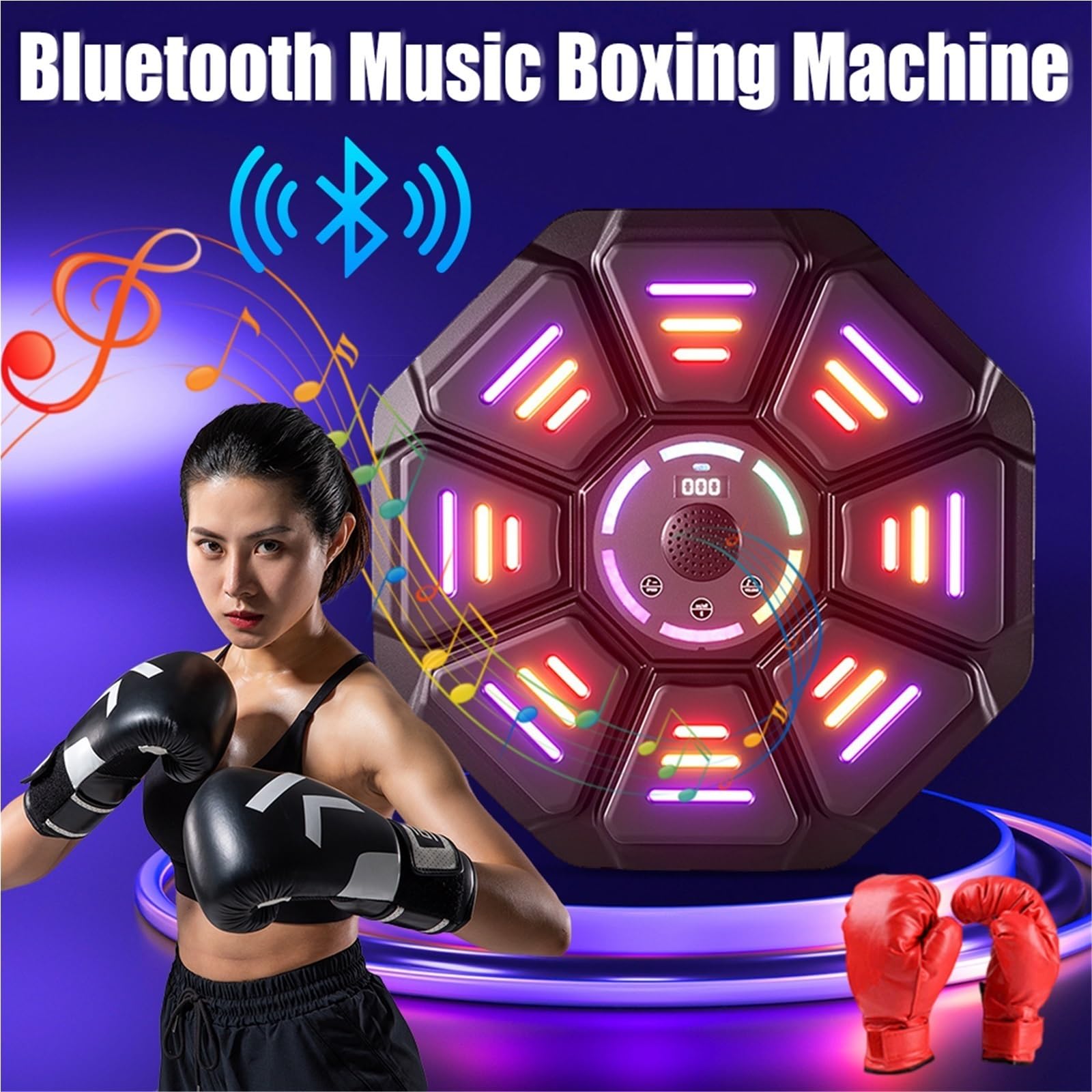 Entrenador de Boxeo Musical, Máquina De Boxeo con Música, Objetivo Pared para El Hogar, Dispositivo Entrenamiento Electrónico para Interiores Reacción para Niños Y Adultos