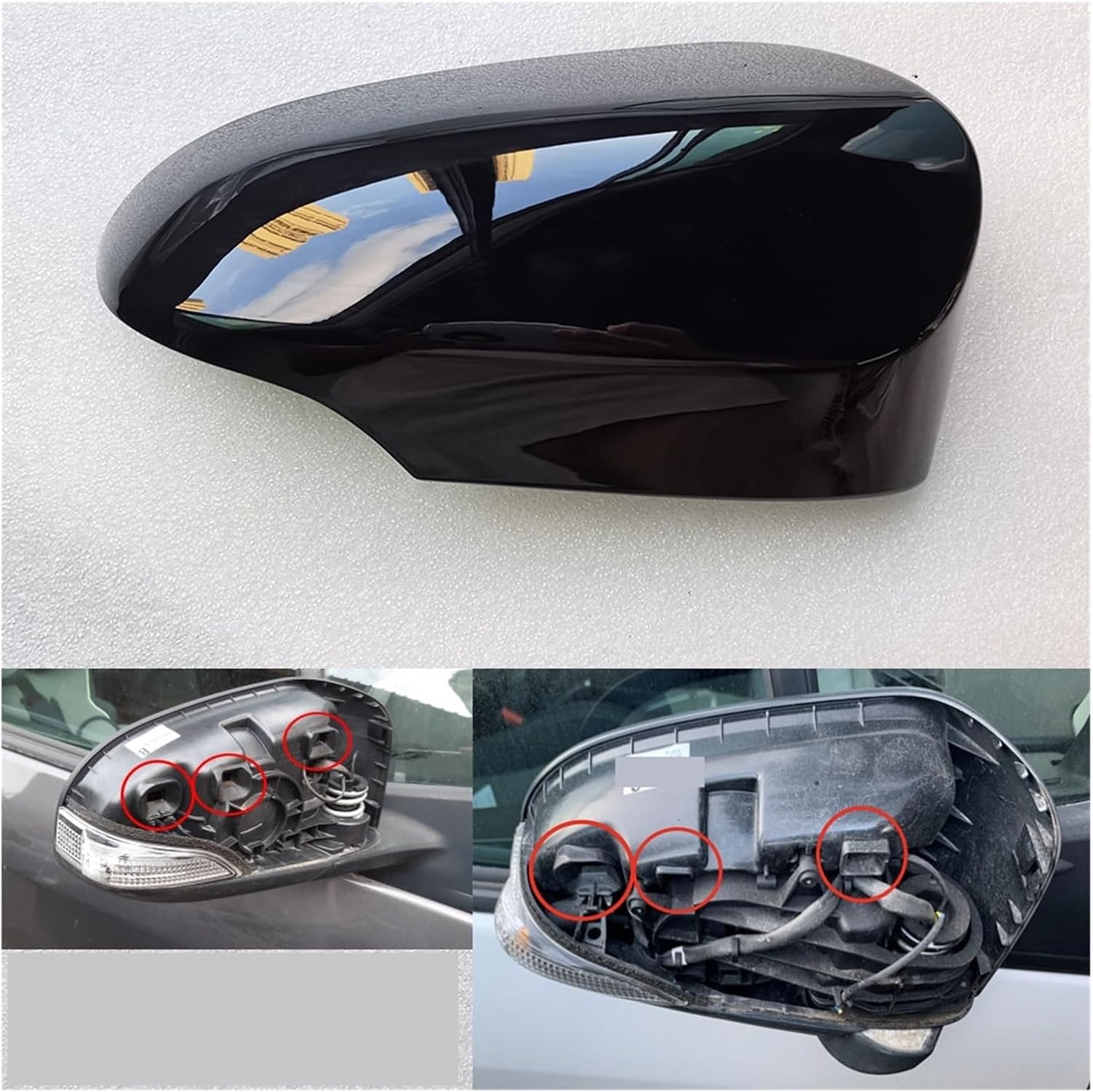 BEUTEE Accessories Compatible with Hatchback 2012-2020 Rearview Mirror Cover Housing Lid Case (Size : L Silver)