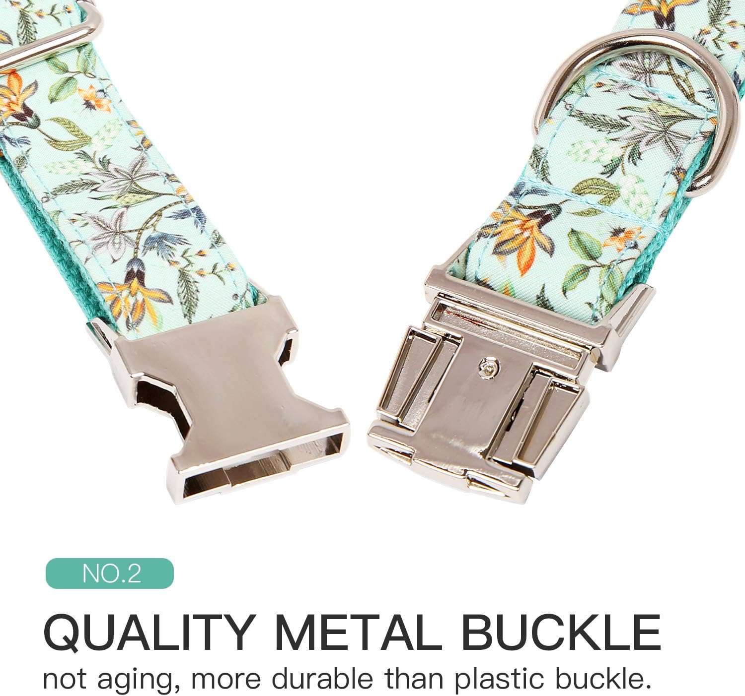 Timos Dog Collar for Small Medium Large Dogs,Adjustable Soft Puppy Collars with Metal Buckle,Printing Light Cyan,S Length 9.84‘’-14.96‘’ : Pet Supplies