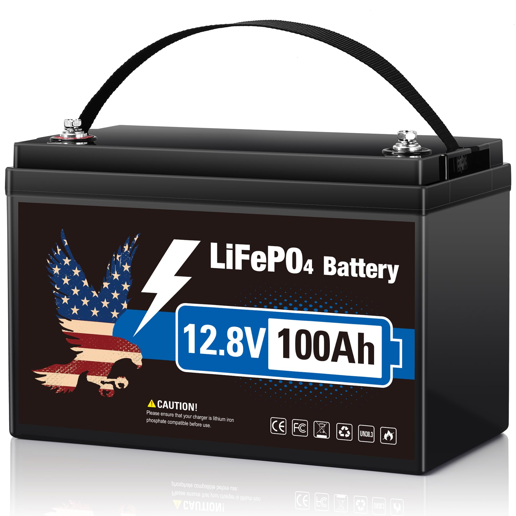 12V 100Ah LiFePO4 Lithium Battery, Group 31 Built-in 100A Smart BMS, 15000+ Deep Cycles Lithium Iron Phosphate 1280Wh Batteries Low-Temp Protection for RV, Marine Trolling Motor, Solar, Home, Off-Grid