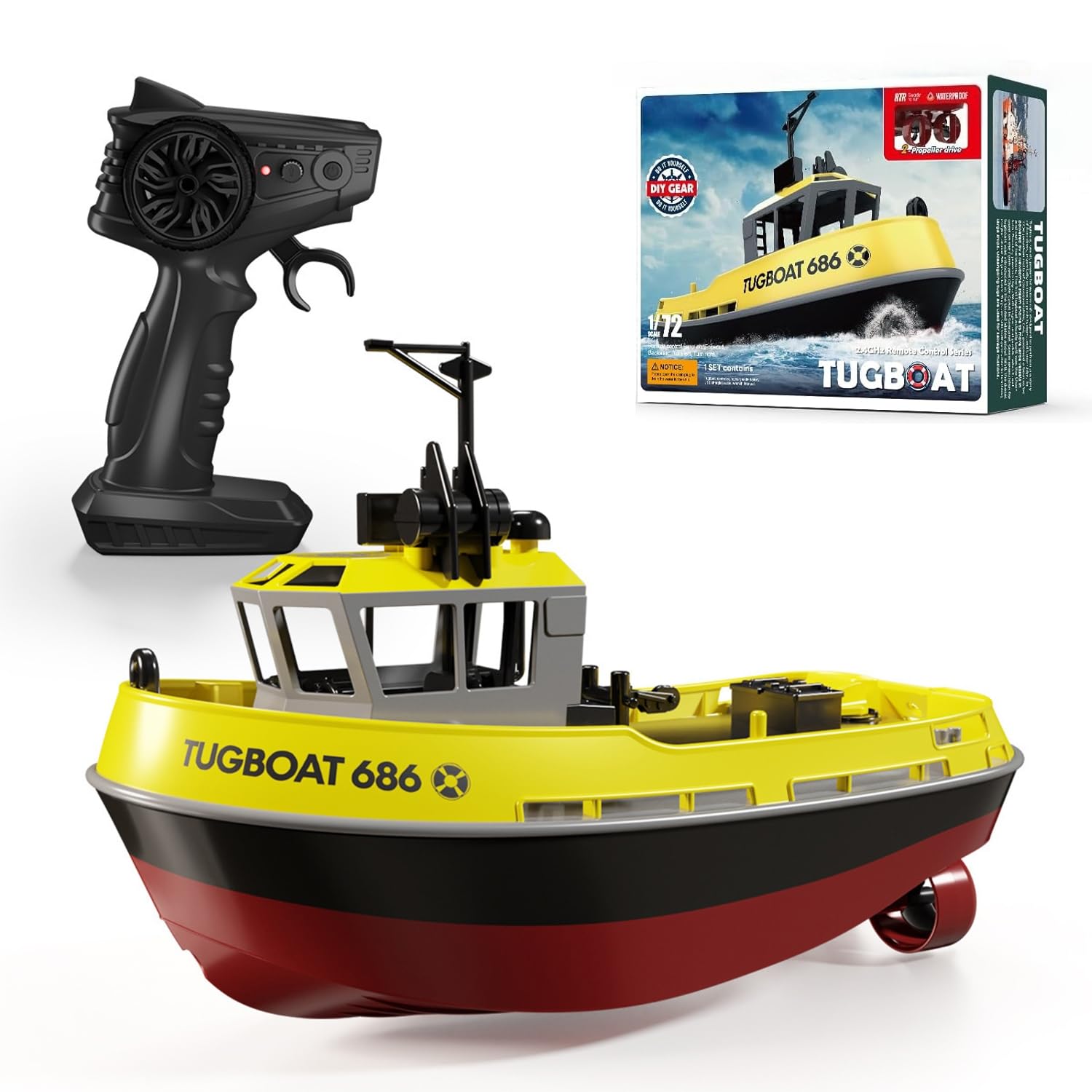 Amazon.com: Yoyoom RC Boat, 1/72 RC Tugboat for Pools and Lakes