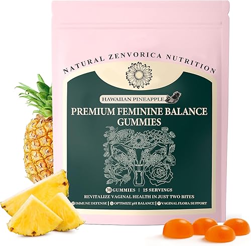 Gomitas de equilibrio femenino prémium para mujer, gomitas de piña para mujer, probióticos vaginales para equilibrio de pH para la salud y el
