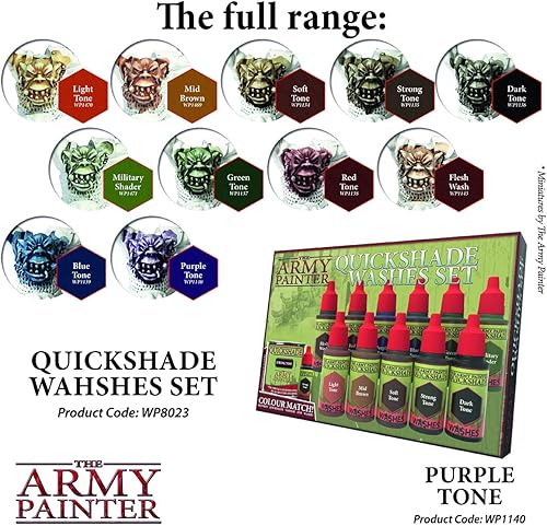 Miniatura 6 de The Army Painter Tinta de tono morado  Lavado rápido  Pintura de lavado a base de agua no tóxica ligeramente pigmentada para juegos de rol de mesa,