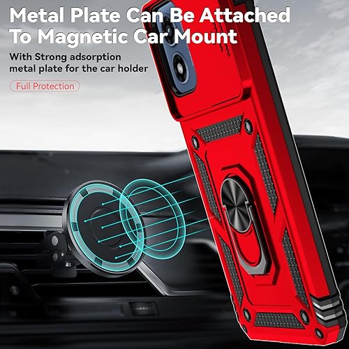 Miniatura 4 de SunStory Funda para Motorola Moto G Play 2024 con protector de pantalla HD, cubierta para cámara deslizante y soporte, Moto G Play 4G 2024 grado