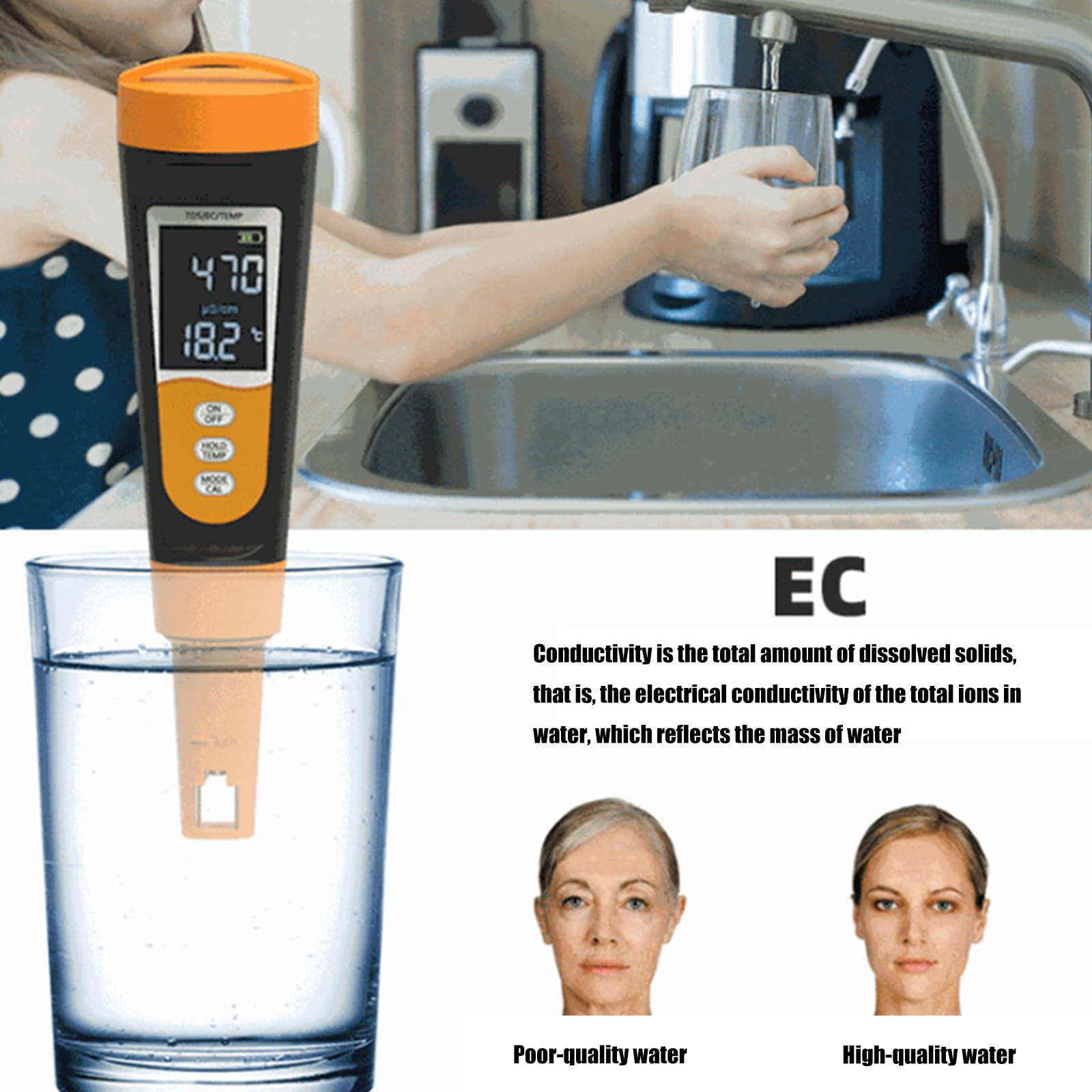 Analizzatori multifunzionali del tester dell'acqua digitale avanzato con display chiaro per l'agricoltura idroponica Tester di parametri multipli per acquari idroponici