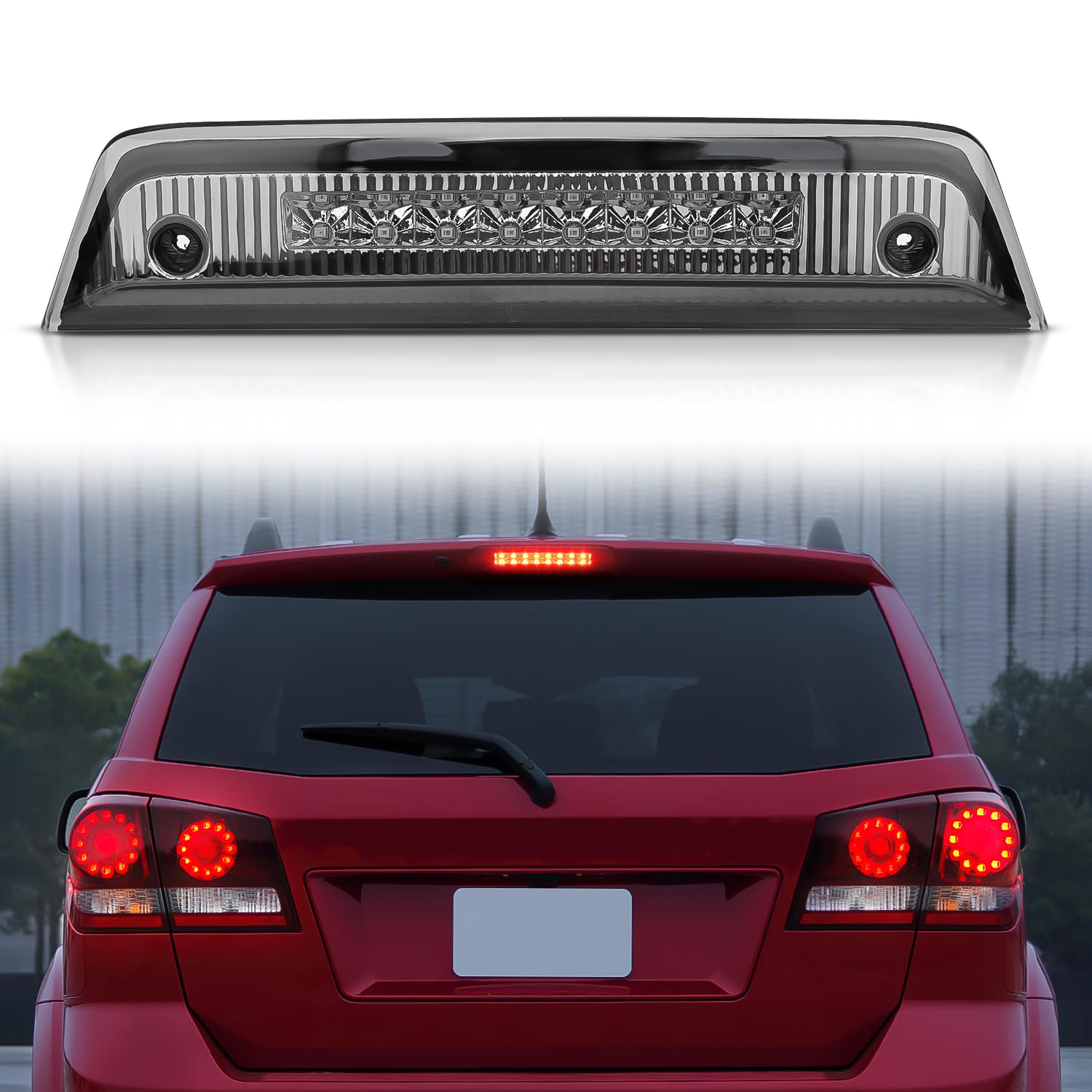 Nilight Third Brake Light for Dodge Journey 2010-2016, Smoked Lens