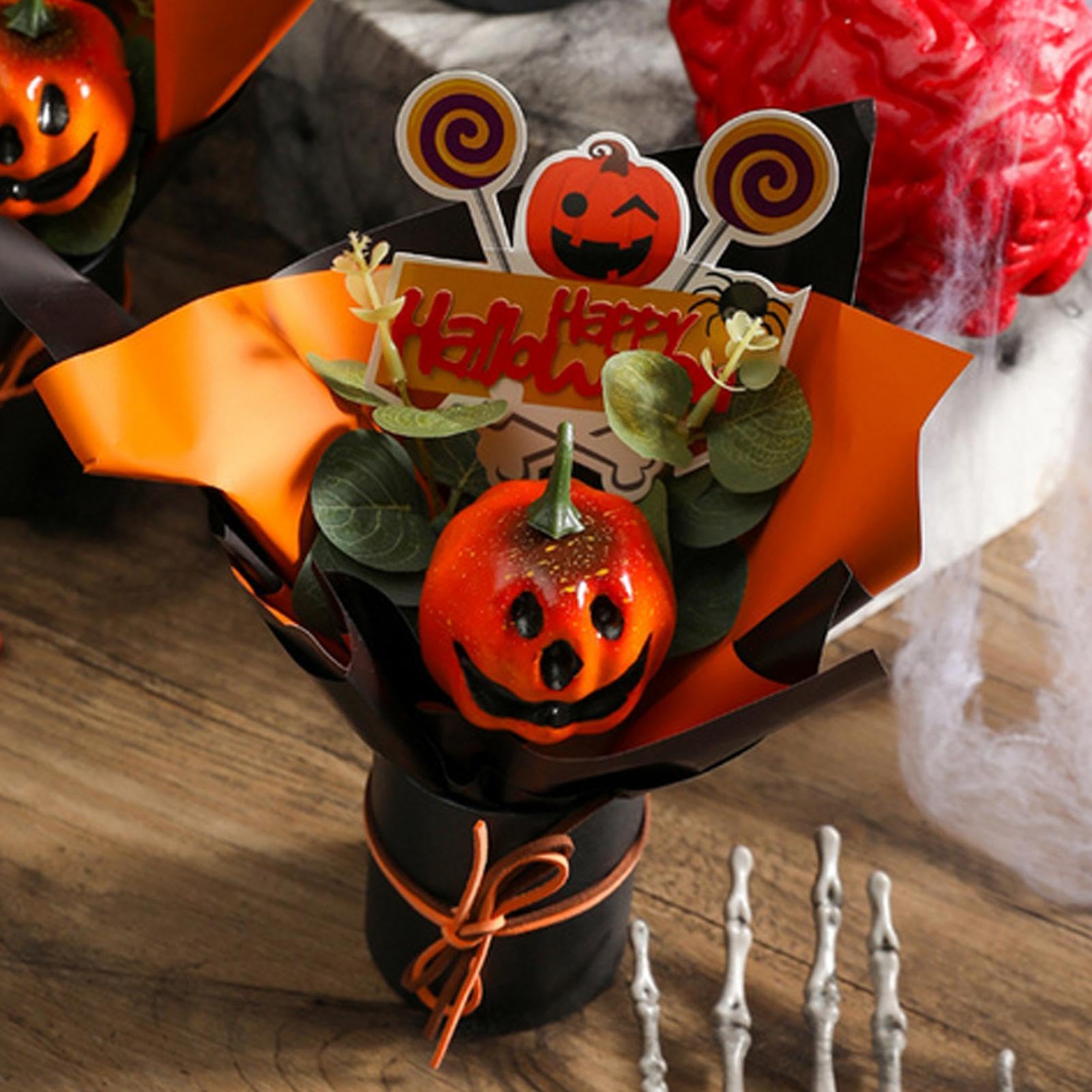 Fleurs artificielles d'Halloween gothiques : centre de table floral et bouquet décoratif pour vase