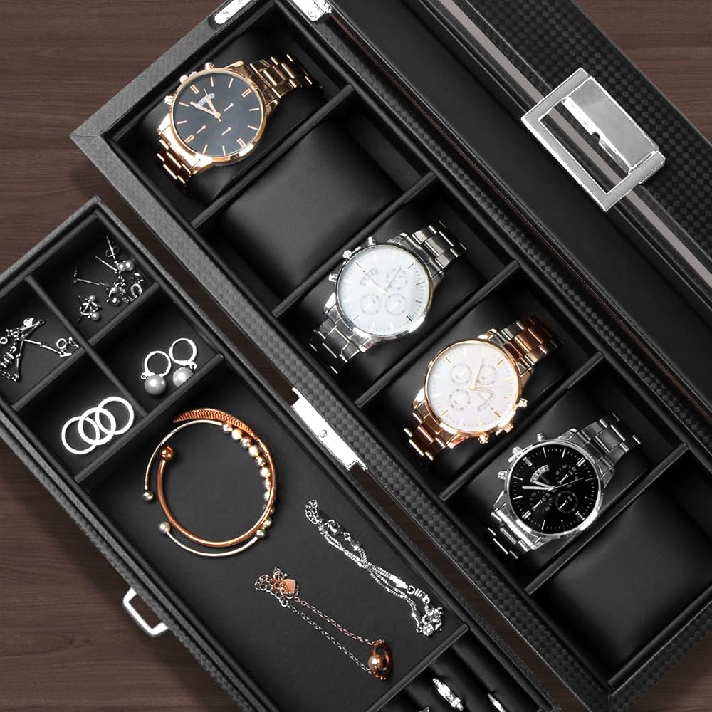 Amazon.co.jp: Anyasun 腕時計ケース 6本 腕時計収納ボックス