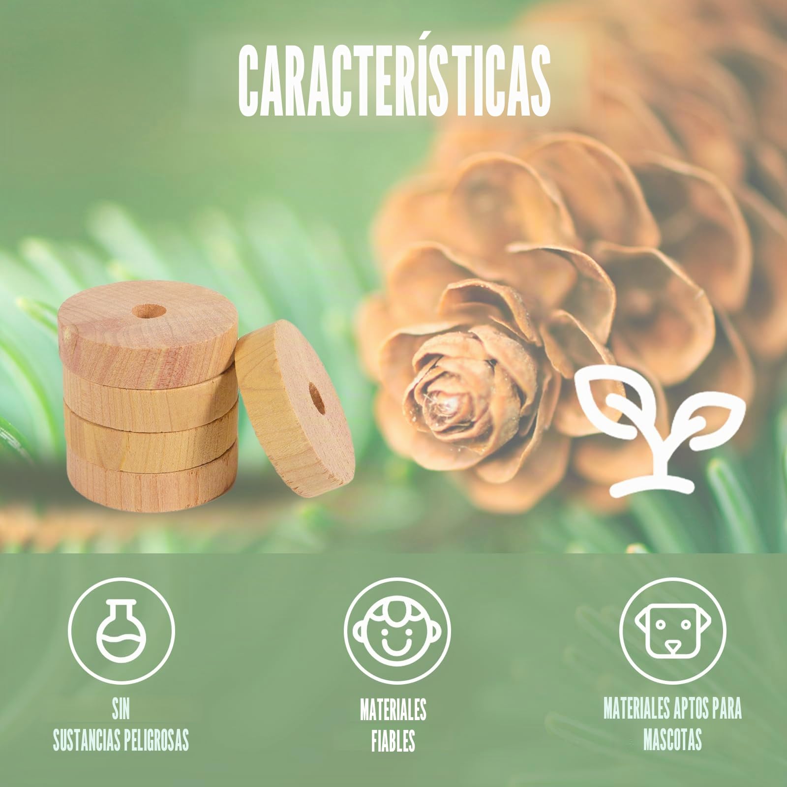 JAMATA Anillos de Cedro Antipolillas Natural 60 Piezas, Cedro Rojo Aromático 100% Orgánico para Armarios, Perchas y Cajones, Protección Duradera y Ecológica contra Polillas y Humedad,anti mites