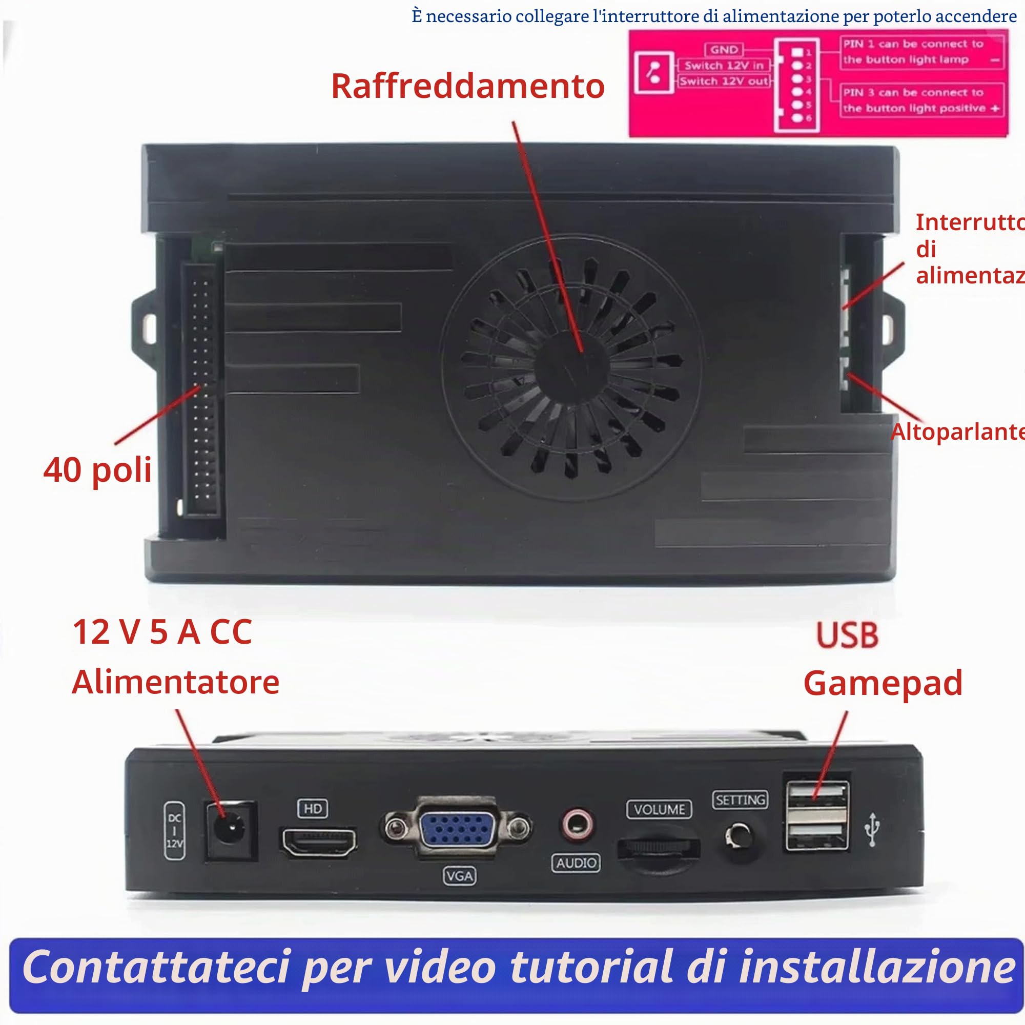 Nuova Scheda di Gioco PCB 3D Saga Box DX 26800 in 1 Scheda Madre Arcade Multigame 3/4 Giocatori VGA HDMI per Console Retrò (26800 in 1)