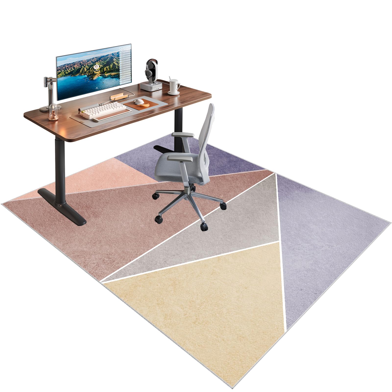 Xiaputcr Floor Mat for Office Chair Office Chair Mat for Hardwood Floor Non Slip Gaming Computer Chair Mat Multi-Purpose Floor Protectors for Rolling Chairs Carpet Protections Chair Mats 100 x 110 cm