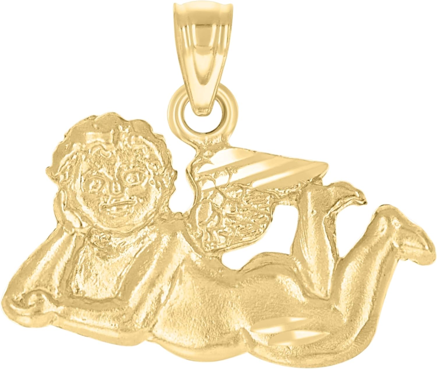 Jewels By Lux 10kt Yellow Gold Unisex Cupid Angel Religious Charm Pendant