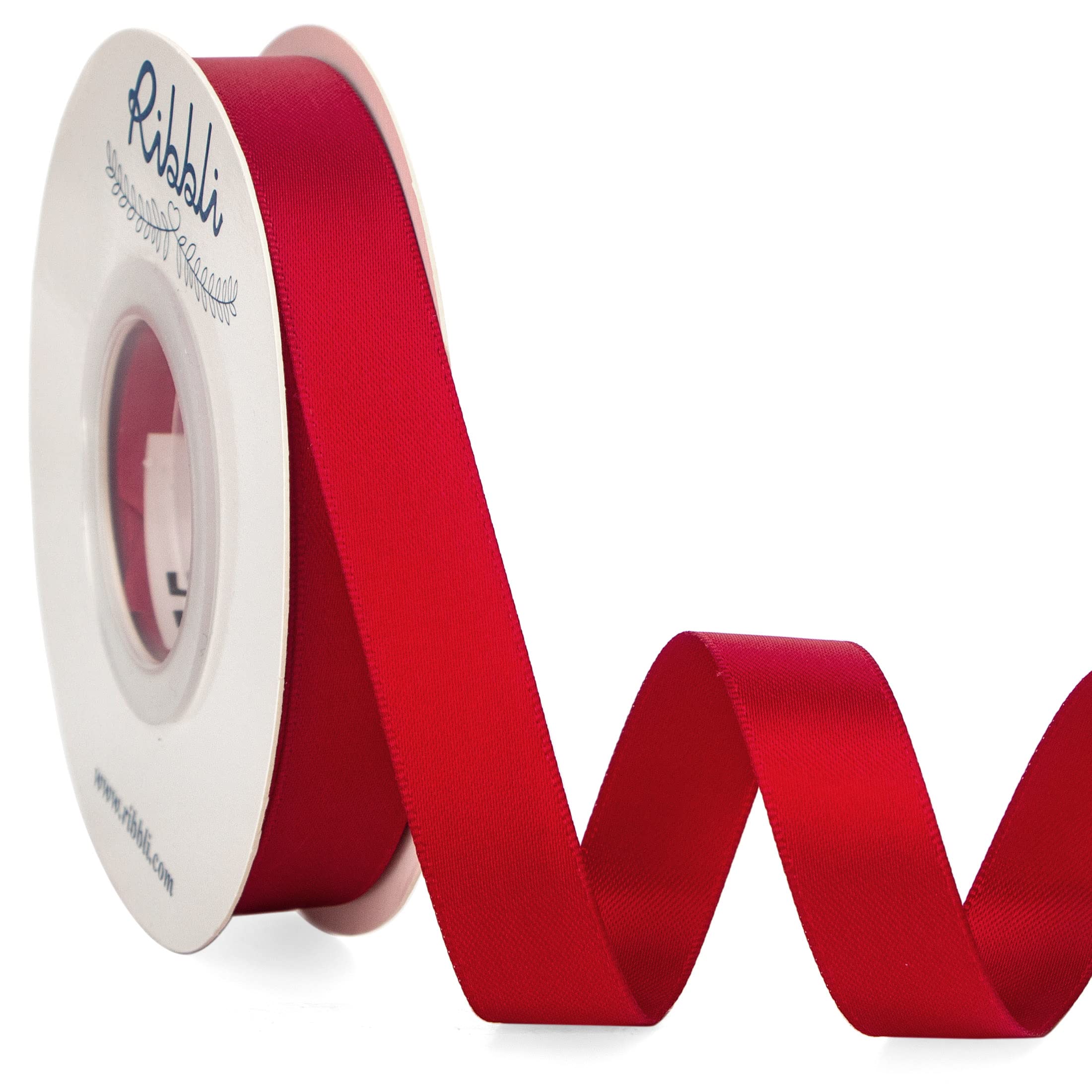 Amazon.com: Ribbli Red Satin Ribbon 5/8 inch x Continuous 25 Yards ...