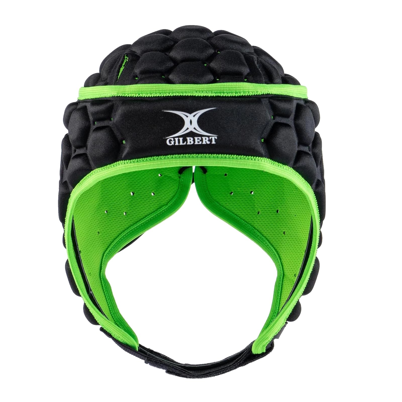 Gilbert XP 250 Casque Rugby Noir/Vert Headguard Senior Junior