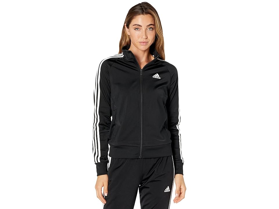 adidas Essential 3-Stripes Tricot Jacket (Black) Women's Coat
