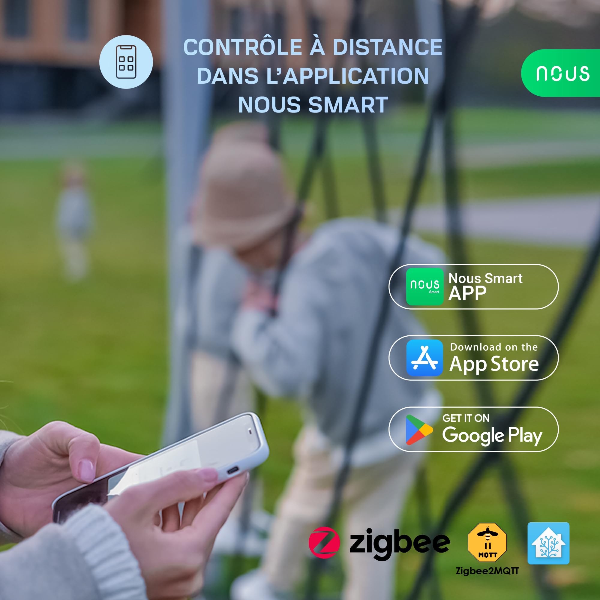 NOUS LZ3 Vanne d'eau ZigBee Compatible Google Assistant Alexa Tuya Smart Life Programmateur Irrigation