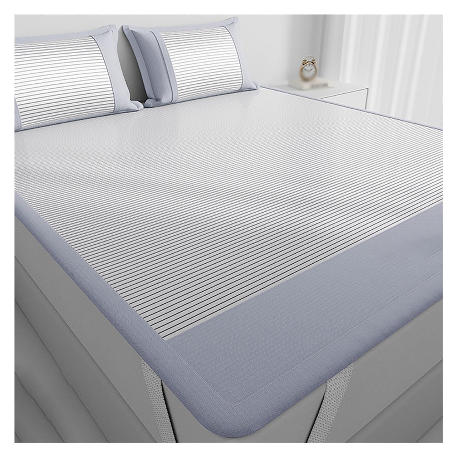 Ice Silk Cooling Bed Sheet, Cooling Ice Silk Sleeping Mat With Pillowcase Multicolor Multiple(Grey,200x220cm)