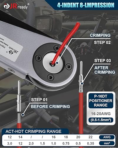 Vista 13 de JRready ST6361 - Kit de conectores Deutsch, 2 4 vías DTP automotriz impermeable, conectores DTHD macho hembra de 1 pin con herramienta de crimpado