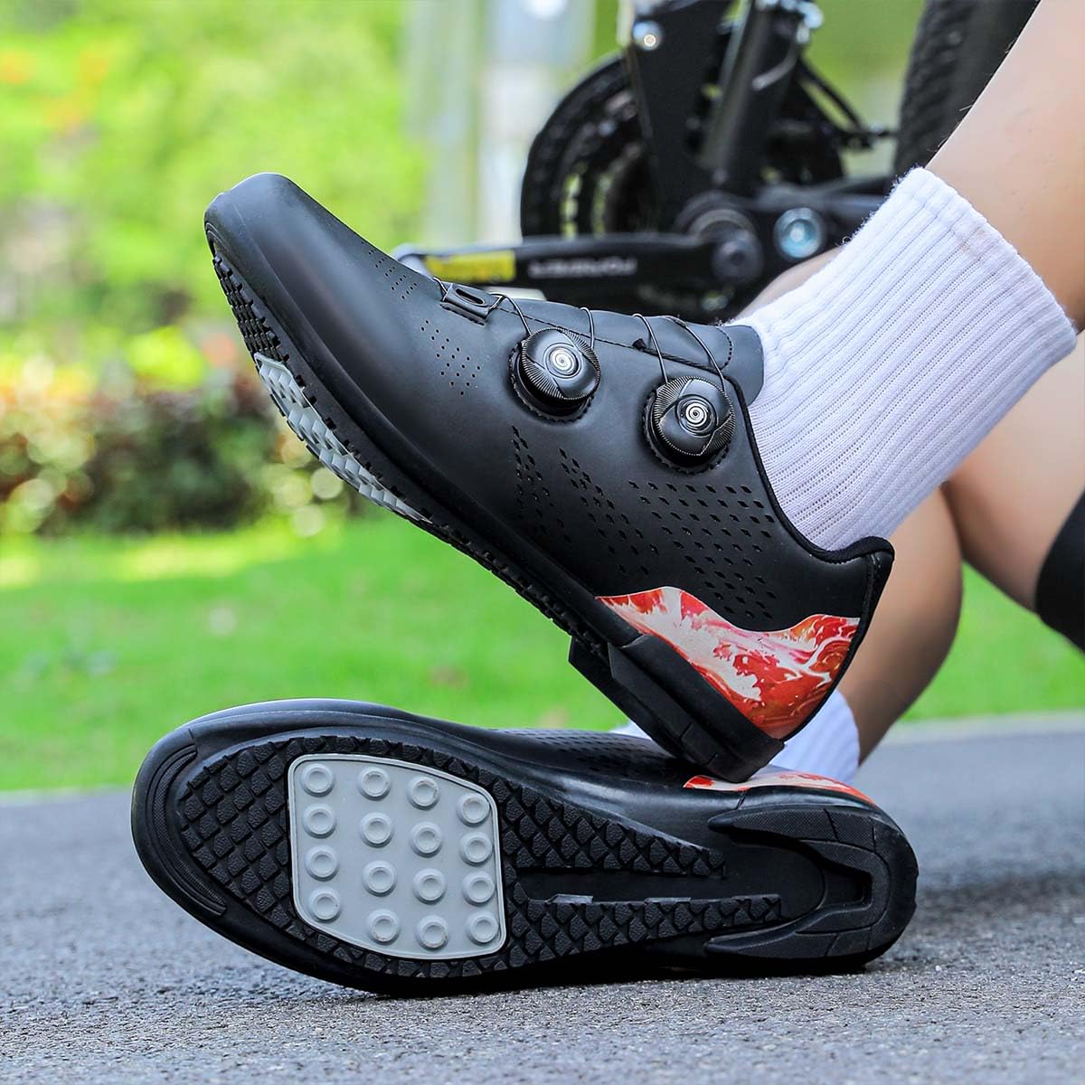 Scarpe da Ciclismo Strada Uomo Donna con Suola in Gomma Scarpe da Mountain Bike Comodo per Indoor/Outdoor