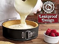 Vista 7 de Zulay - Sartén de resorte de alta calidad de 9 pulgadas, antiadherente para tartas de queso con parte inferior extraíble, sin necesidad de papel