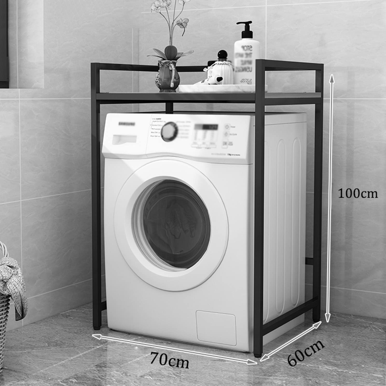 Organizador de baño de Metal Estante para Lavadora Estante para Lavadora de baño en la Sala de Estar Hecho de Acero al Carbono, Estante para Inodoro sobre el Inodoro (Blanco B)