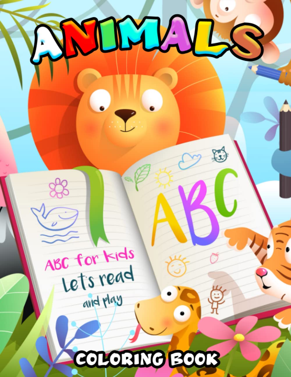 ABC with Animals - Children Coloring book: Color your ABC with animal illustrations