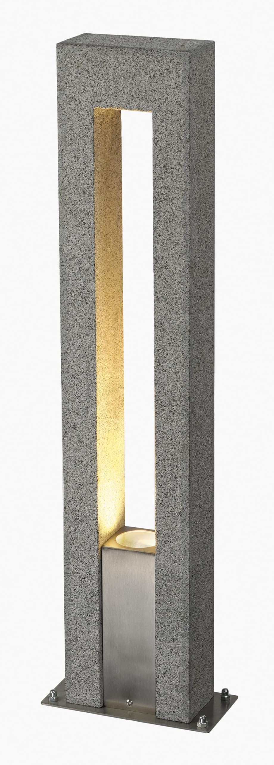 SLV luminaria de pie ARROCK ARC/iluminación exterior para caminos, paredes, entradas, lámpara led de jardín de exterior / GU10 IP44 35 W gris