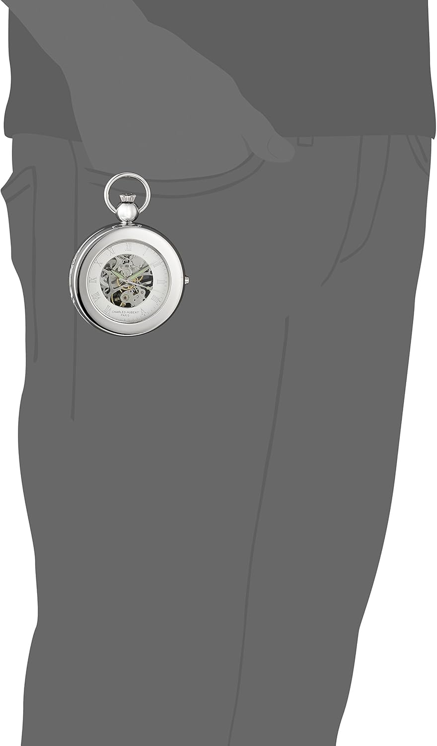 Charles Hubert 3849 Mechanical Picture Frame Pocket Watch