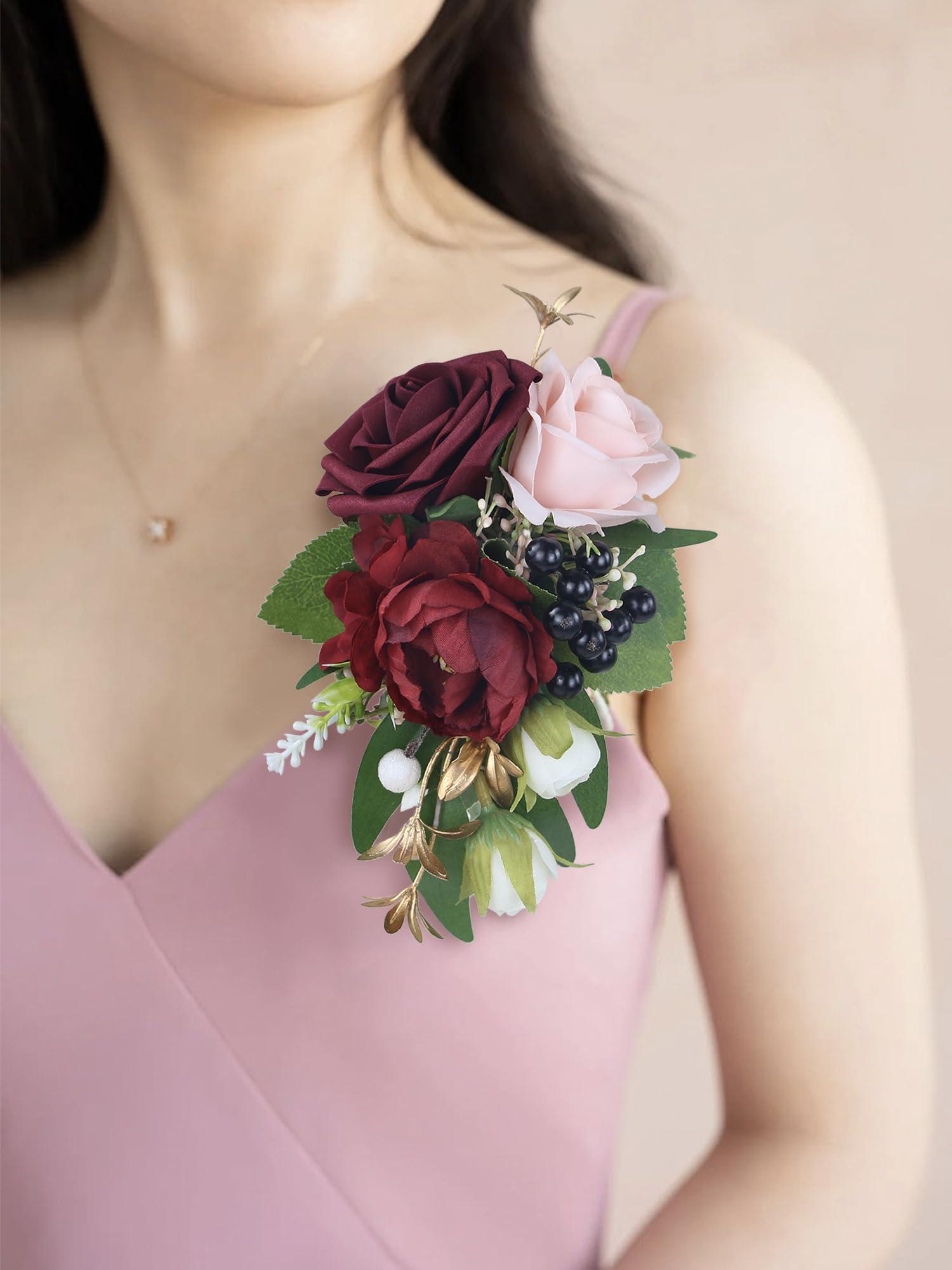 Amazon.com: Rinlong 1Pc Floral Shoulder Corsages Burgundy Red Mother of The  Bride Corsage for Wedding Prom Ceremony Anniversary Church Mother's Day  Flowers : Home & Kitchen