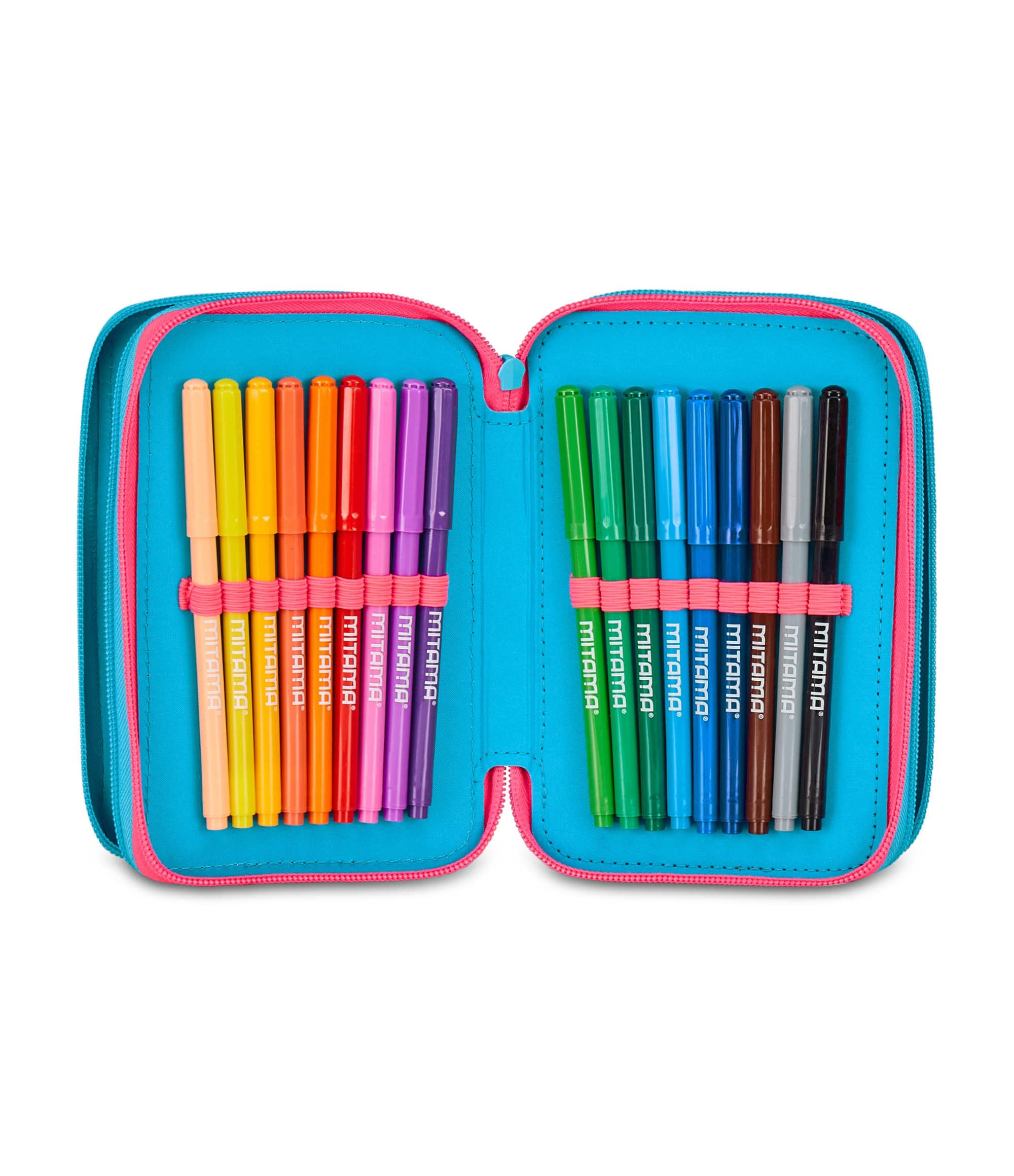 Seven Mermaid Magic Astuccio Scuola 3 Zip, Celeste, Portapenne Triplo Scomparto Completo Di Penne, Matite, Colori, Scuola Elementare, Bambina