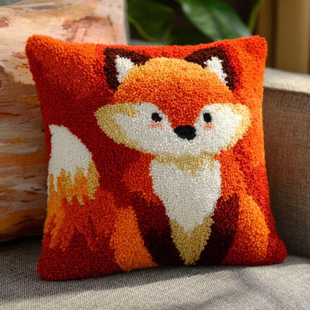 AxiangziK Latch Hook Kit for Adults 43x43cm,Cartoon Fox
