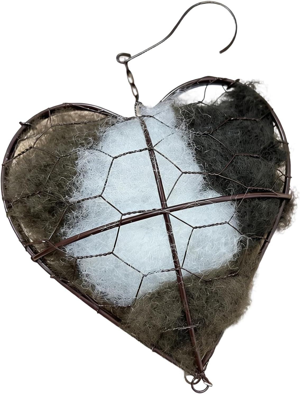 Handmade Fiber Bird Nesting Heart, Valentine''S Refillable Bird Nesting Heart, Bird Nesting Material Holder, Winter Fowl Gifts Animal Hummingbirds Lovers Home Garden Yard