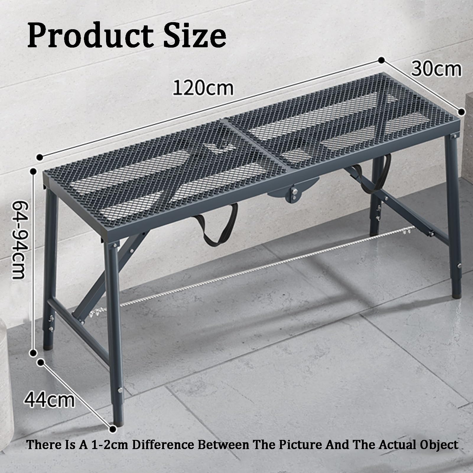 Sgabello Pieghevole For, Ponteggio Di Sollevamento, Pieghevole Portatile, Acciaio Al Carbonio, For La Decorazione Della Casa, Oggetti Di Sollevamento, Pittura Murale, Ingegneria(120x30cm)