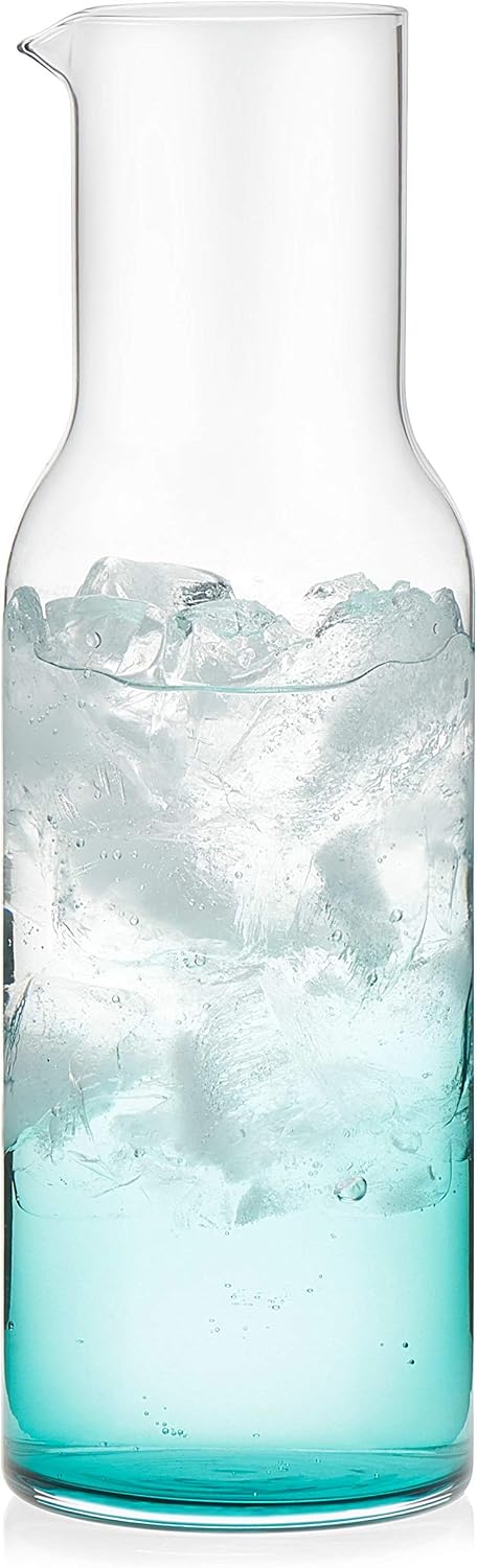 Prologue Libbey Haze Handblown Entertaining Set with 4 Rocks Glasses and Carafe, Blue
