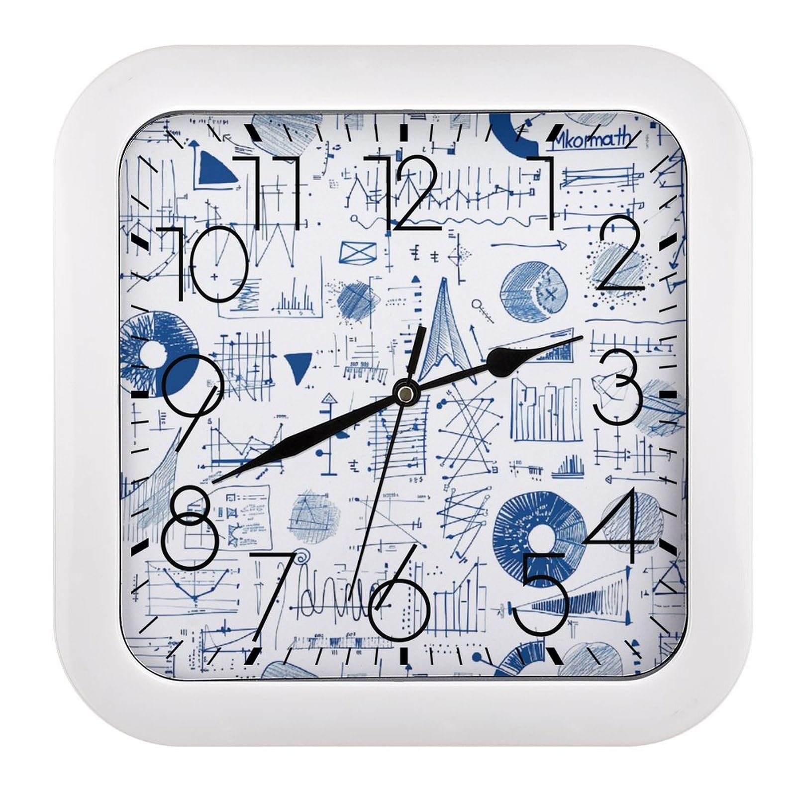 Horloge murale à piles carrée bleue comme cadeau de pendaison de crémaillère