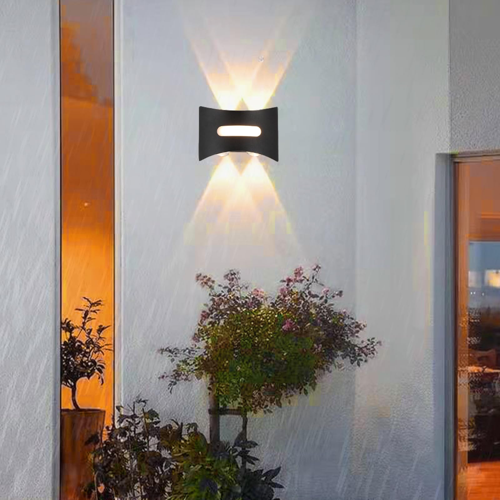 HELCEKOU LED Outdoor Wall Sconces IP65 Waterproof Aluminum Metal Lights Up and Down Lighting Fixture Modern Lamps Indoor/Outside for Garden Hallway Terrace Corridor