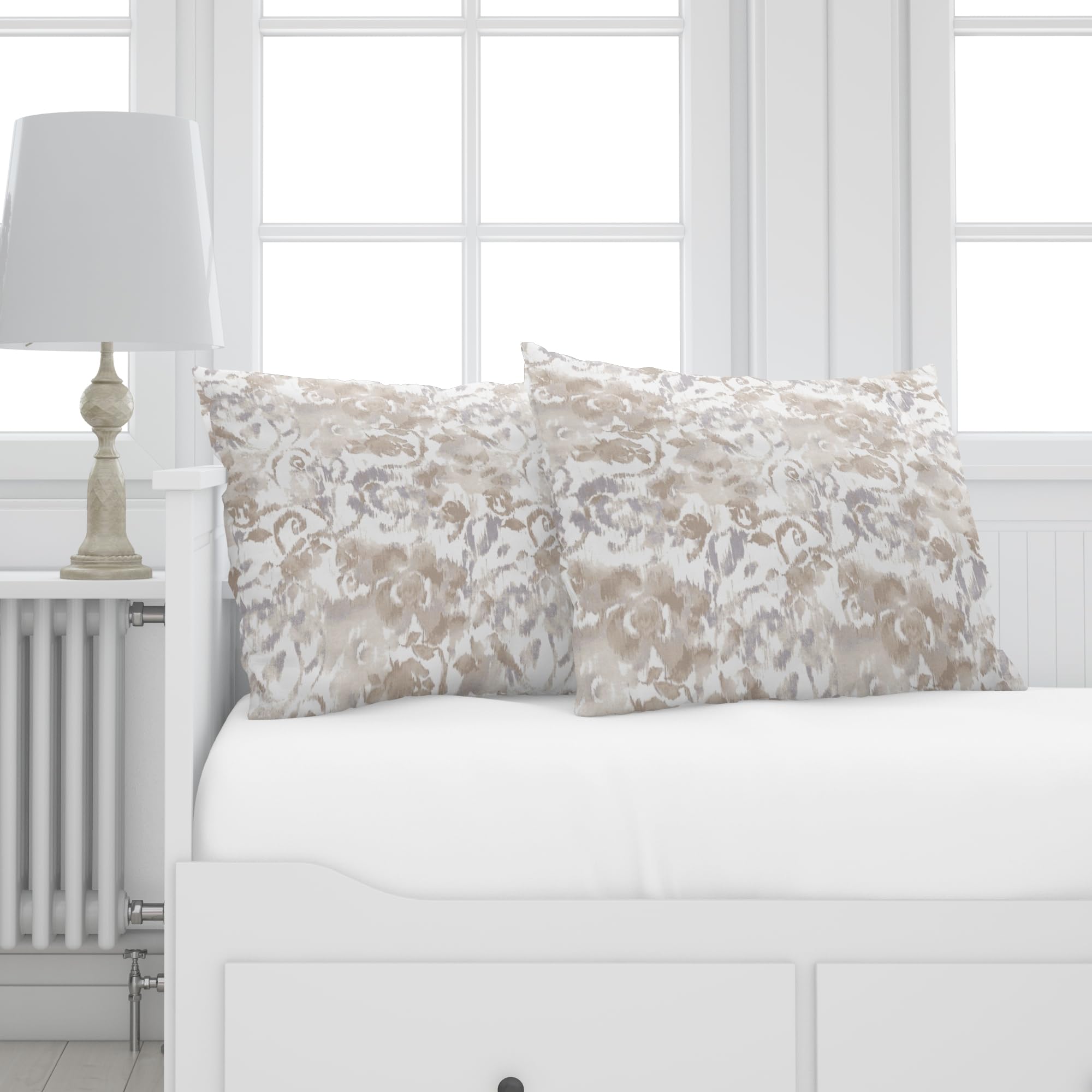 LINENWALAS 100% Cotton Twill King Size Pillow Case Set of 2 | Soft, Breathable & Durable Printed Pillowcases |Premium Cotton Twill Bed Pillow Covers (20x36 Inches, Sand Stone)