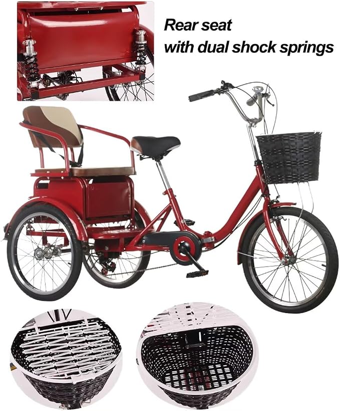 Triciclo plegable 20 pulgadas con asiento trasero miniatura 6