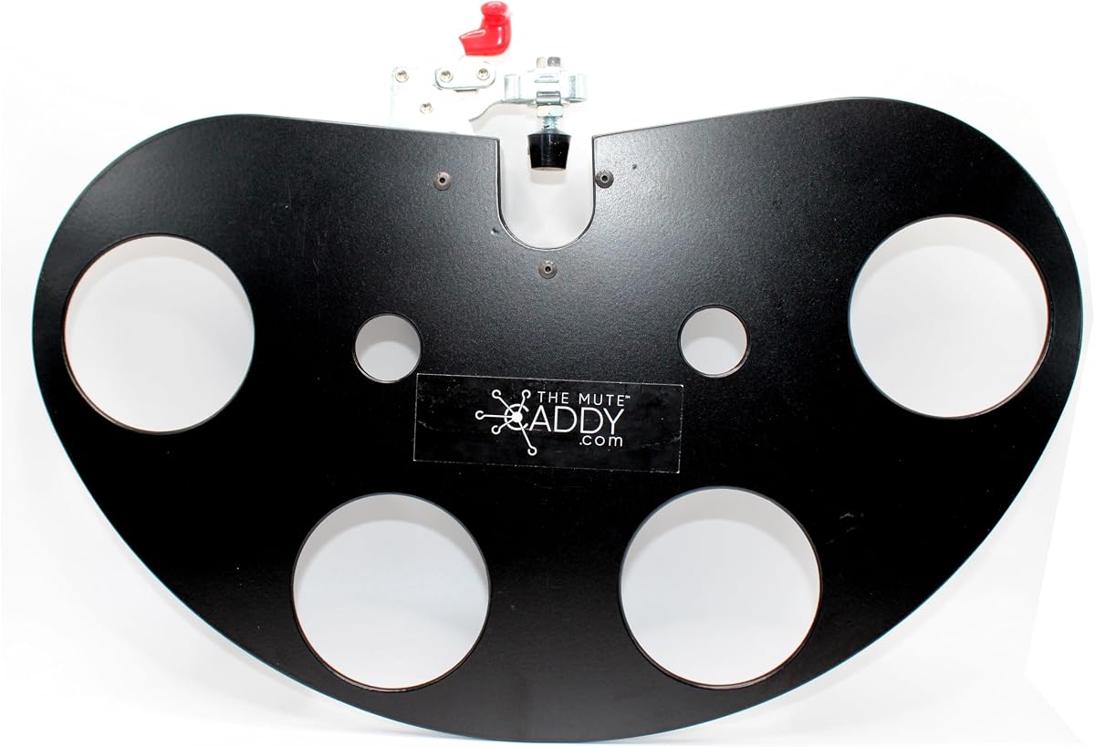 The Mute Caddy Artist Model Pro Trumpet Mute Holder, 4 Mute Slots, Black Aluminum, Stand Clamp - Made in USA