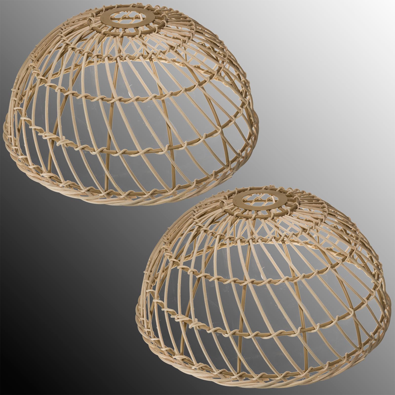 OsasyRattan Pendant Lamp Shade Replacement Hanging Pendant Light Cover, Rattan Lampshade Vintage Rattan Woven Light Cover Woven Lampshade Cafe Restaurant Home Decor Retro Lampshades