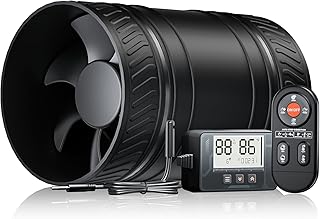 Rohrlüfter 100mm mit Feuchtigkeitssensor Temperatursensor Timer Automatische Belüftung, 95-310m³/h 6 Stufen Rohrventilator, Inline Abluftventilator Fernbedienung, Gewächshaus Bad Keller P125