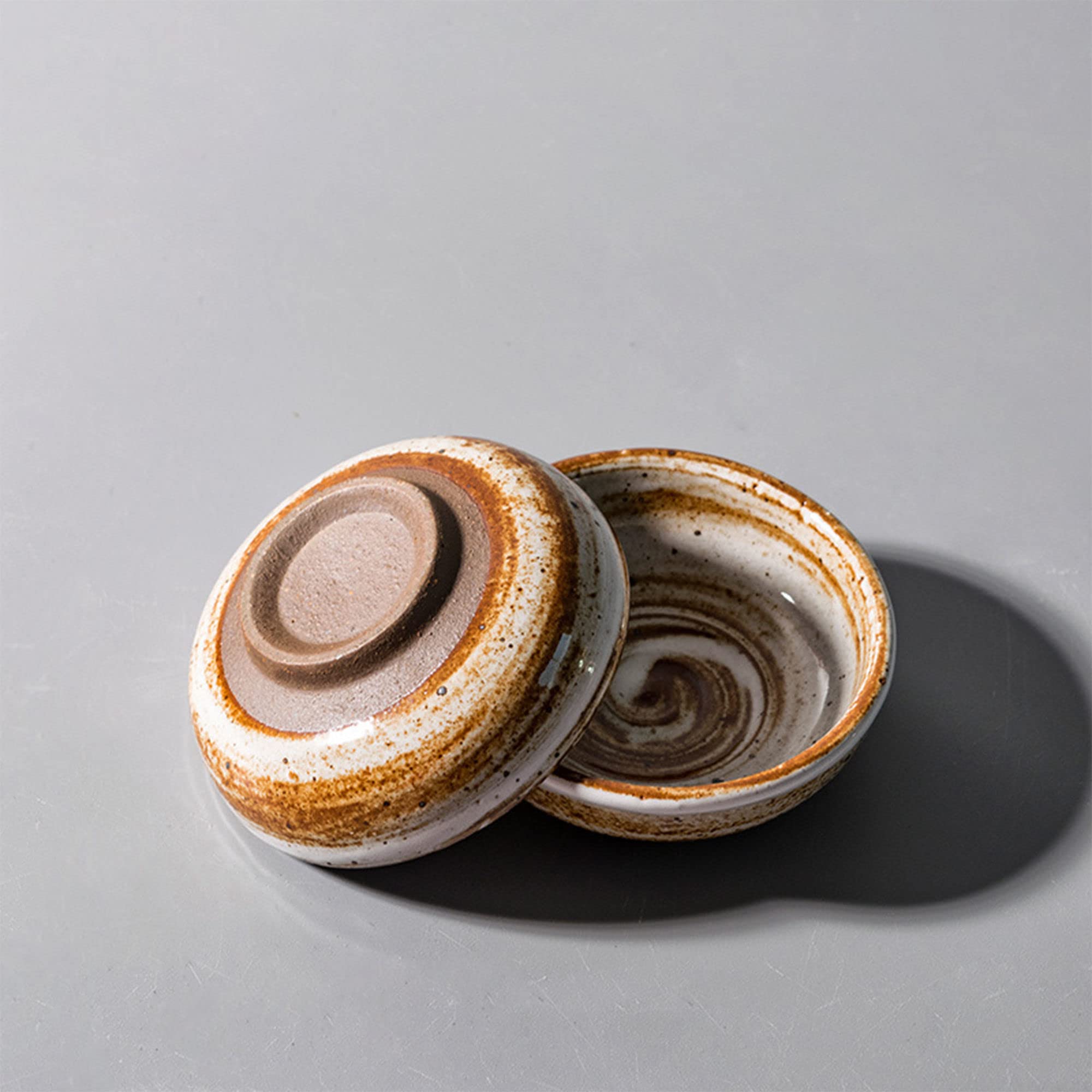 Suppenschüssel, Reisschüssel, Frühstücksschüssel, Sojasaucen-Geschirr-Set, Dip-Schalen aus Keramik, Soßenschüsseln, Tapas-Schalen, Geschirr-Set mit Blumenmuster for Desserts, Snack-Grau, 6er-Set ( Col