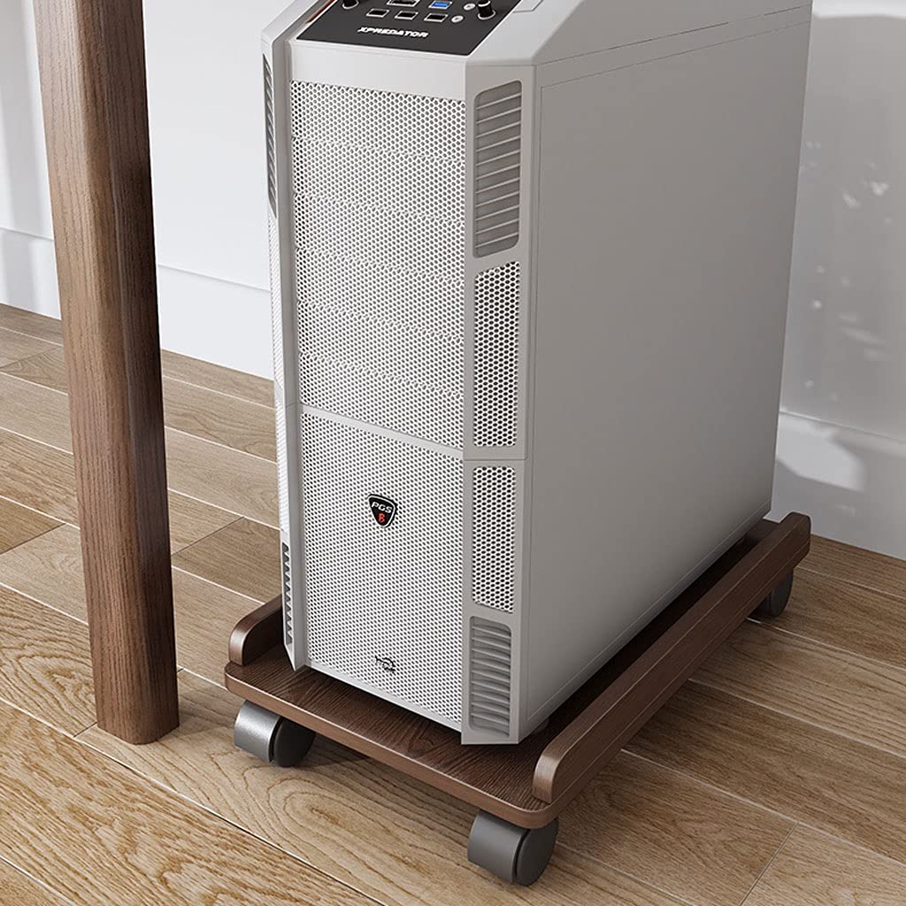 SUNESA Supporto CPU processore Tribuna Host Supporto da Tavolo in Legno Base Staffa con carrucola Supporto Stampante Piano Pc Supporto Adatto for la Maggior Parte dei PC Supporto Pc