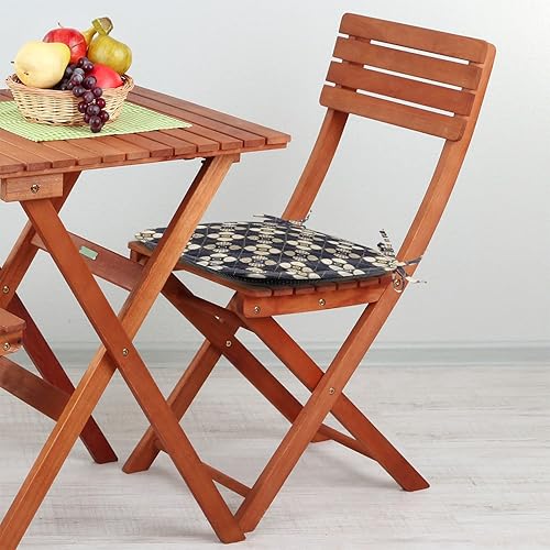 Vista 43 de Lunarable Orient - Juego de 6 cojines de asiento para silla, diseño de estrellas marroquíes, espirales y curvas abstractas, ilustración oriental