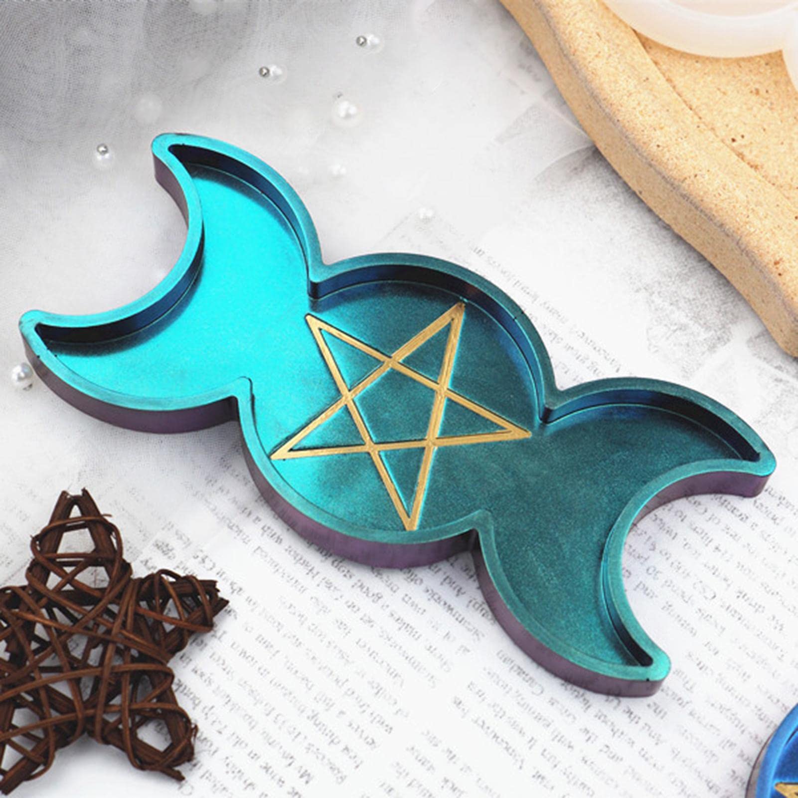 Moule Silicone Visage Soleil Et Lune Pour Bougie, Résine - Dimensions Environ 11,2x11,8 Cm - Réutilisable, Antiadhésif - Pour DIY, Décoration, Savon