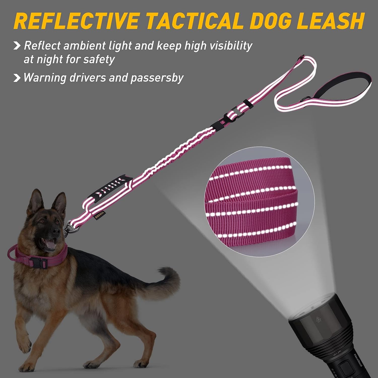 Reflective Dog Collar Bundle with 6FT Multifunction Width Double-Sided Leash, Soft Breathable Adjustable Nylon Dog Collars Medium Large Dogs Set