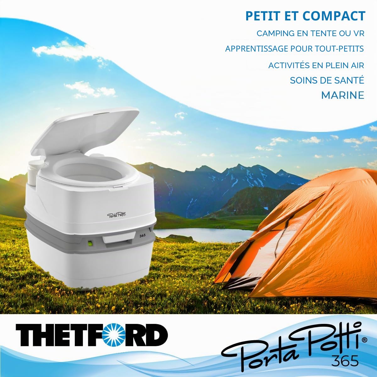 Thetford 92820 Potti Potti 365 Toilette Portable, Blanc-Gris, 414 x 383 x 427 mm