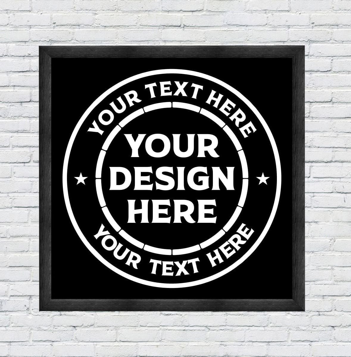 Personalized Beer Sign LED – Upload Your Logo, Image, or Text – 12x12 Wood Frame RGB Remote Control Sign – Business, Sports, Wedding, Bar, by Bones & Smoke Co