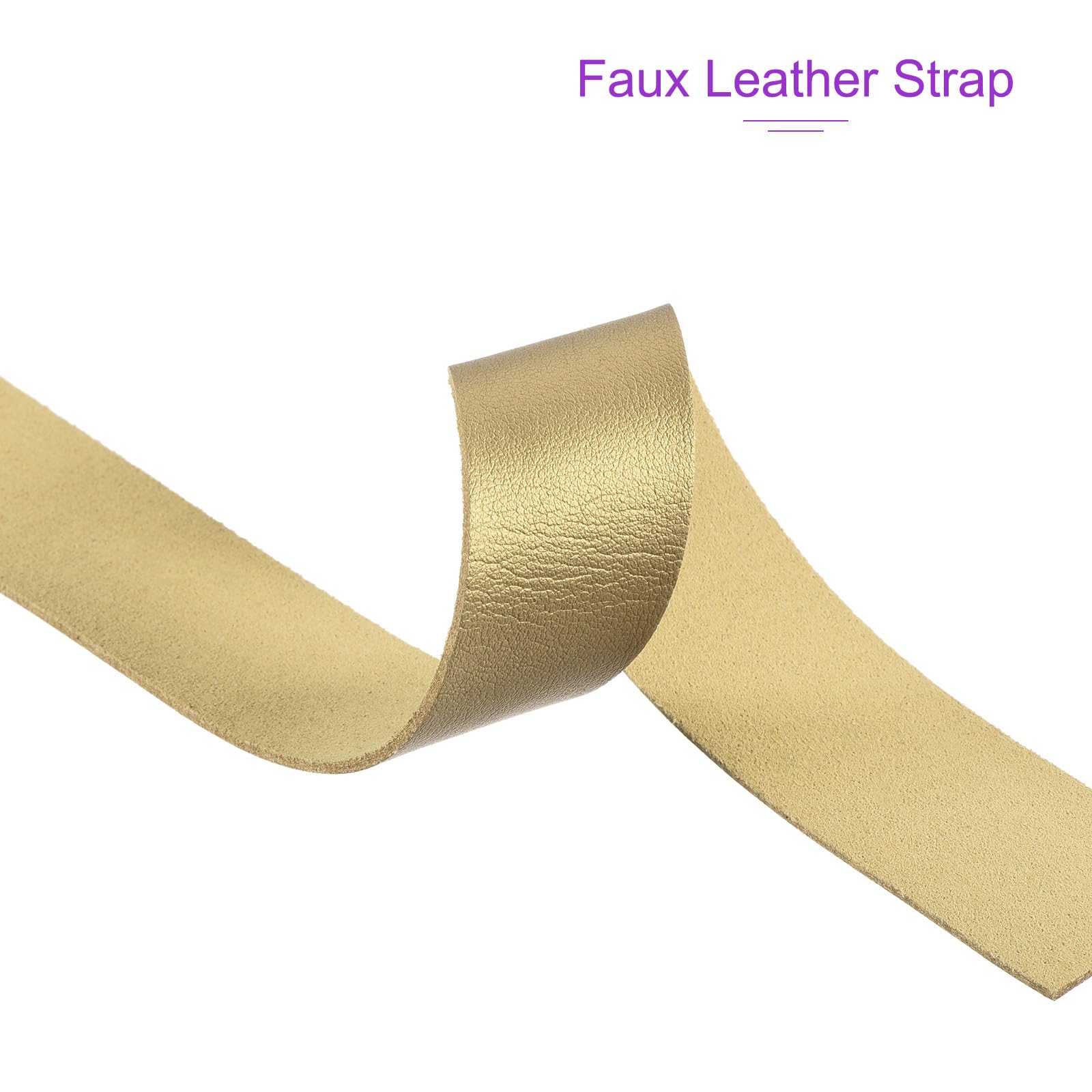 DMiotech Yellow Faux Leather Strap 1 Inch Wide 78 Inch Long Flat Leather Belt Strip 1.3mm Thick Single Sided Cord for Arts Craft DIY Traction Ropes - Image 4