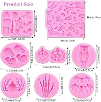 Vista 2 de Moldes para fondant de Halloween, 8 piezas de molde de silicona para Halloween, rosa Halloween Moldes de silicona, antiadherente fondant Molds